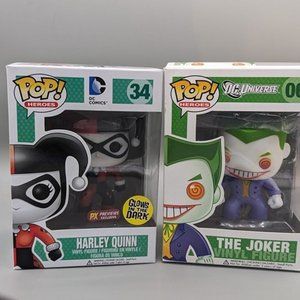Funko Pops Harley Quinn and The Joker